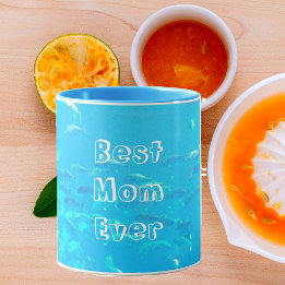 Mug Meilleure Maman Jamais Aqua Blue Banc de Poissons
