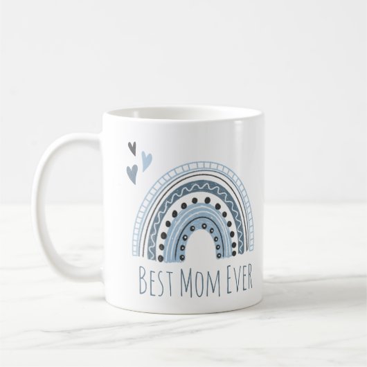 Mug Meilleure maman jamais bleu arc-en-ciel (Gauche)