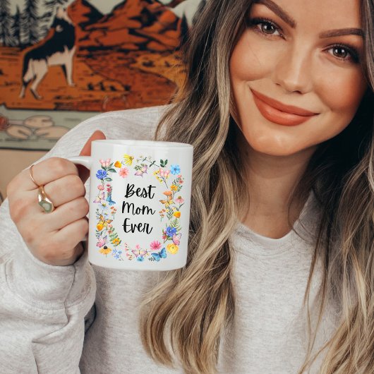 Mug Meilleure maman Jamais Boho Fleur sauvage fête des