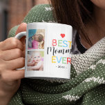 Mug Meilleure maman jamais cadeau photo<br><div class="desc">Tasse à café maman personnalisée avec le texte "meilleure maman jamais",  et la date. Plus 8 photos de famille pour vous de customiser avec votre propre pour en faire un cadeau spécial maman.</div>
