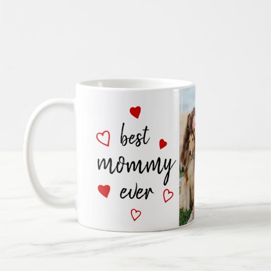 Mug Meilleure maman Jamais Coeur rouge Pas de photo Fê (Gauche)