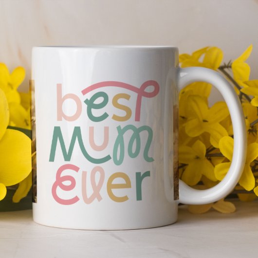 Mug Meilleure maman jamais coloré typographie moderne 