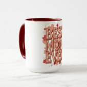 Mug Meilleure Maman Jamais Conception 3D Or | Élégant  (Devant gauche)