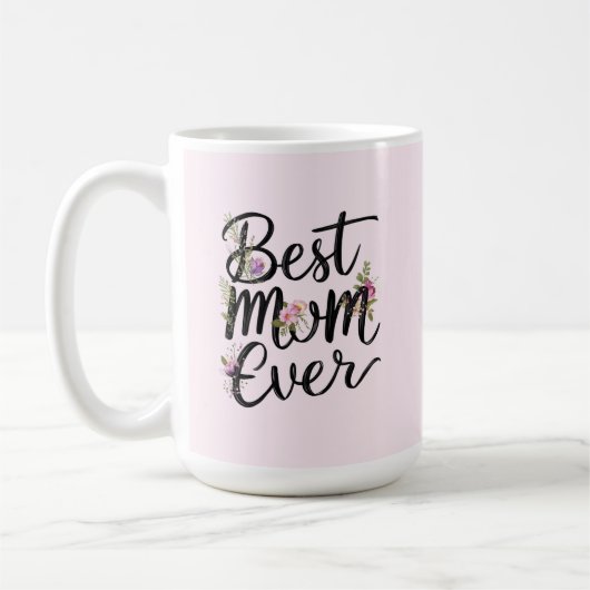 Mug Meilleure maman jamais conception florale (Gauche)