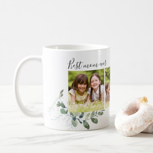 Mug Meilleure Maman Jamais Eucalyptus Photo Collage (Avec donut)