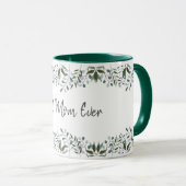 Mug Meilleure maman jamais Eucalyptus Vert Floral (Devant droit)