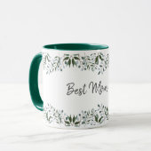 Mug Meilleure maman jamais Eucalyptus Vert Floral (Devant gauche)