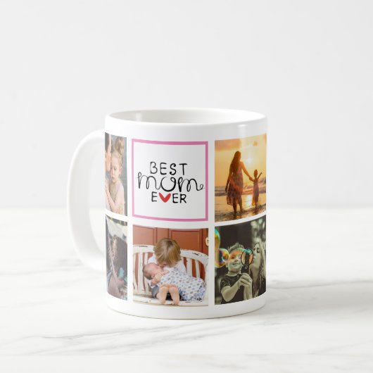 Mug Meilleure maman jamais famille souvenirs photo col (Devant gauche)