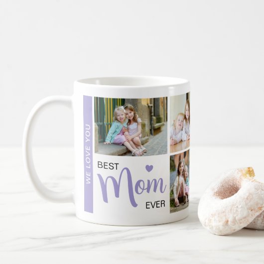 Mug Meilleure Maman Jamais Fête des mères Collage phot (Avec donut)