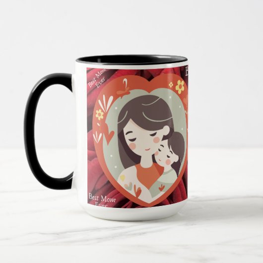Mug Meilleure maman jamais Fleur sauvage Fête des mère (Gauche)