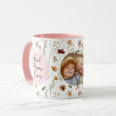 Mug Meilleure Maman Jamais Fleur sauvage Round Photo P (Devant gauche)