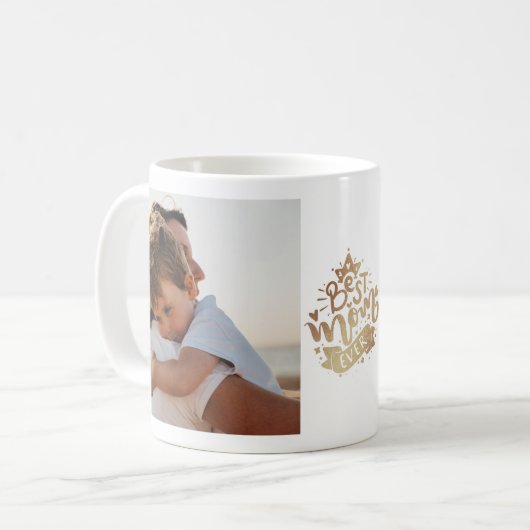 Mug Meilleure Maman Jamais Gold Letter Photo Collage m (Devant gauche)
