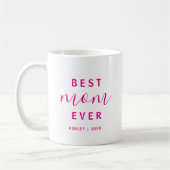 Mug Meilleure Maman Jamais Hot Pink Script Mère's Day (Gauche)