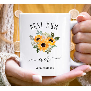 Mug Meilleure maman jamais Joli tournesol rustique