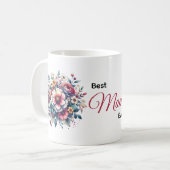 Mug Meilleure maman jamais l'aquarelle florale (Devant gauche)