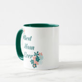 Mug Meilleure Maman Jamais Lovely Green Floral Design (Devant gauche)