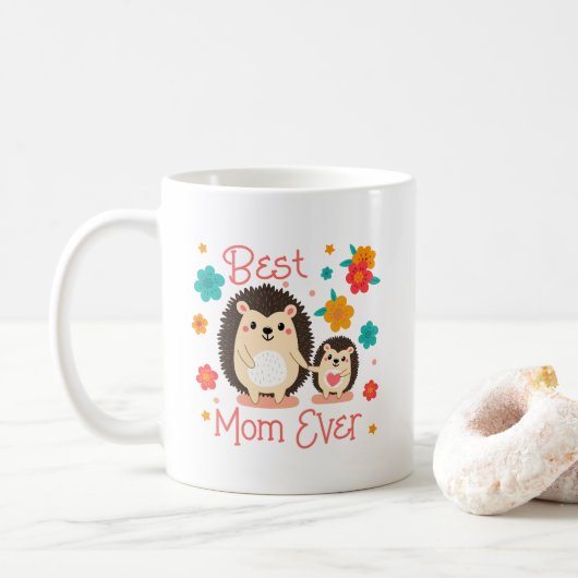 Mug Meilleure Maman Jamais Mère Et Bébé Hérisson (Avec donut)