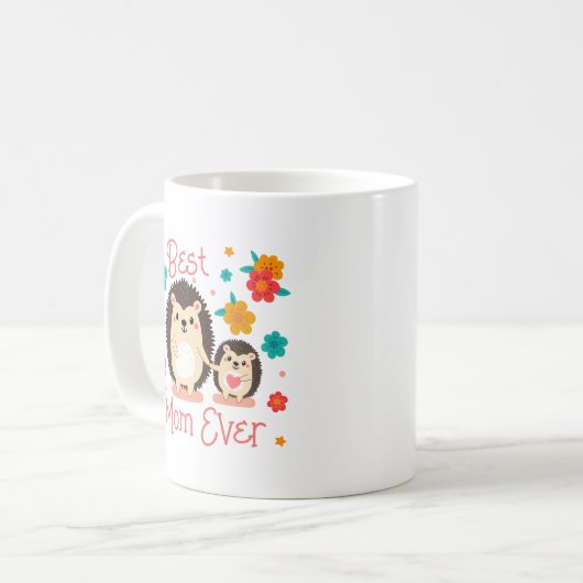 Mug Meilleure Maman Jamais Mère Et Bébé Hérisson (Devant gauche)