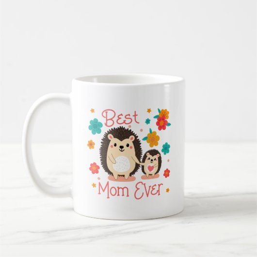 Mug Meilleure Maman Jamais Mère Et Bébé Hérisson (Gauche)