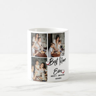 Mug meilleure maman jamais, mère Jour, trois photo col