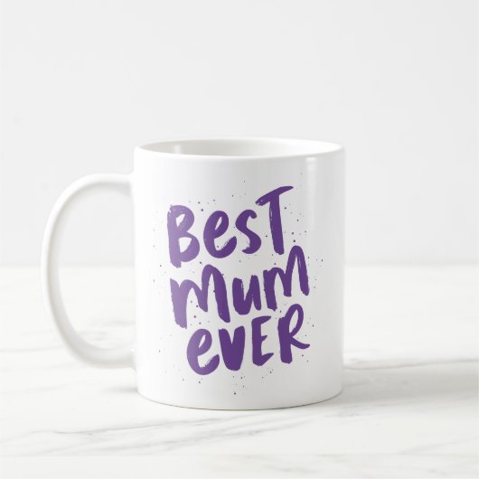 Mug Meilleure maman jamais moderne jour de mère violet (Gauche)