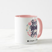 Mug Meilleure maman Jamais Moderne Maman Enfants Noms  (Devant droit)