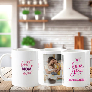 Mug Meilleure maman jamais moderne rose photo Fête des