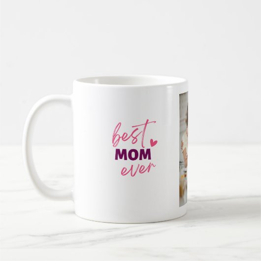 Mug Meilleure maman jamais moderne rose photo Fête des (Gauche)