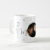 Mug Meilleure maman jamais moderne typographie florale (Devant gauche)
