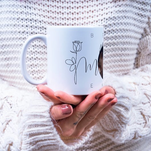Mug Meilleure maman jamais moderne typographie florale