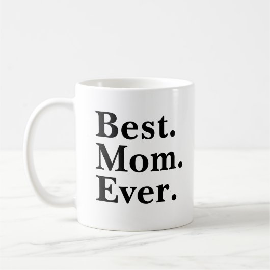 Mug Meilleure maman jamais moderne typographie noire (Gauche)