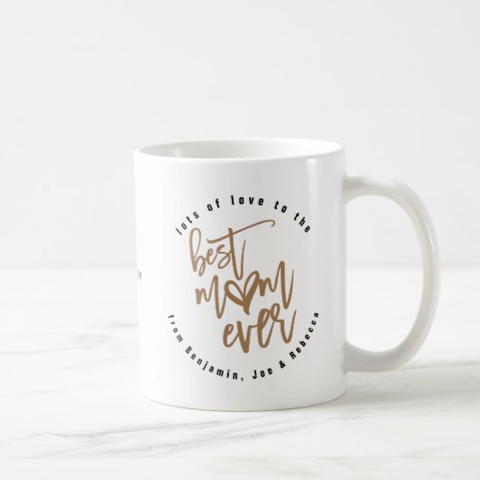 Mug Meilleure maman jamais nom maman Gold Artsy Script (Droite)