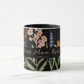 Mug Meilleure maman jamais - Nom personnalisé floral (Centre)