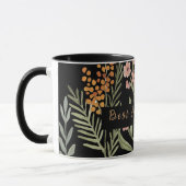 Mug Meilleure maman jamais - Nom personnalisé floral (Gauche)