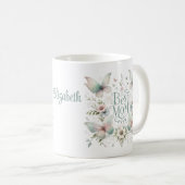 Mug Meilleure Maman Jamais Pastel Floral Personnalisé (Devant droit)