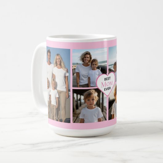 Mug Meilleure maman jamais personnalisée rose 6 modèle (Devant gauche)