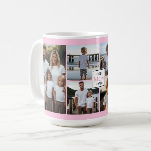Mug Meilleure maman jamais personnalisée rose 6 modèle (Devant gauche)