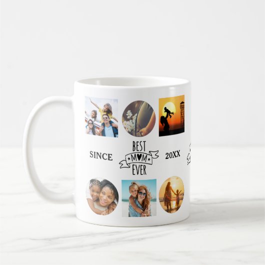 Mug Meilleure maman Jamais Photo Collage Élégant Scrip (Gauche)
