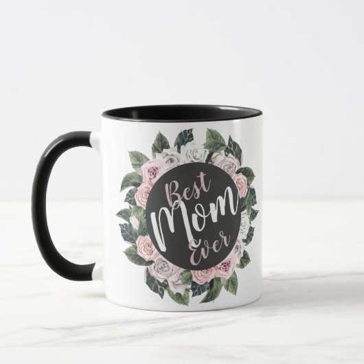 Mug Meilleure maman jamais photo florale (Gauche)