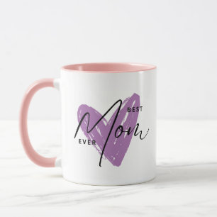 Mug Meilleure Maman Jamais Purple Coeur Script mignon 