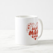 Mug Meilleure maman jamais rétro Floral Rouge Fête des (Devant droit)