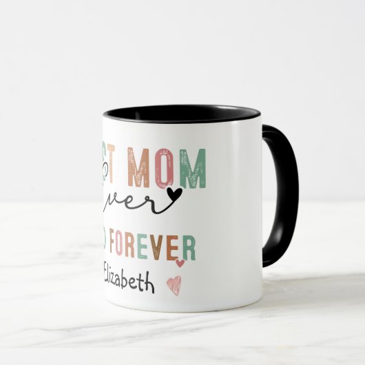 Mug Meilleure maman jamais rétro Script Super fête des (Devant droit)