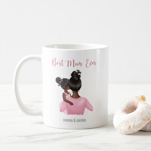 Mug Meilleure maman jamais rose blanc (Avec donut)