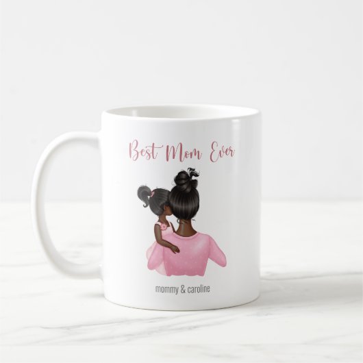 Mug Meilleure maman jamais rose blanc (Gauche)