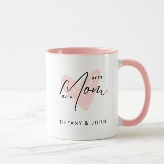 Mug Meilleure Maman Jamais Rose Coeur Script mignon Me (Droite)