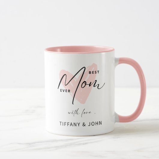 Mug Meilleure Maman Jamais Rose Coeur Script mignon Me (Droite)