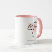 Mug Meilleure Maman Jamais Rose Coeur Script mignon Me (Devant droit)