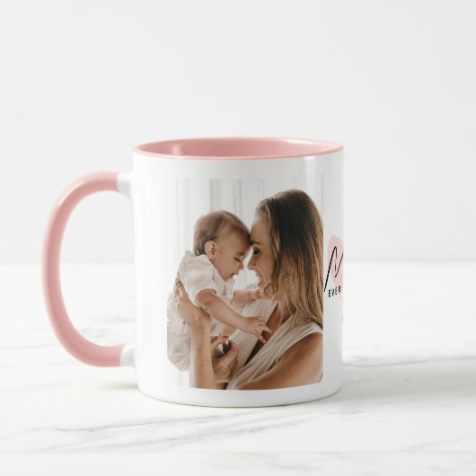 Mug Meilleure Maman Jamais Rose Coeur Script mignon Me (Gauche)