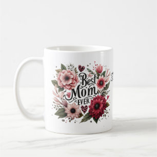 Mug Meilleure maman jamais rose et rouge Floral Person