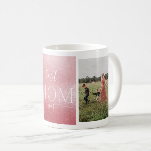 Mug Meilleure maman jamais rose Fhuile Personnalisé Mu (Devant droit)
